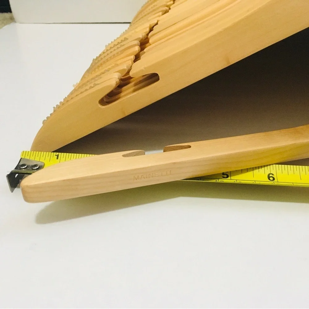 Mainetti Wood Hangers 15 Piece Set Natural Finish‎ Non-Slip Notched Swivel Hook